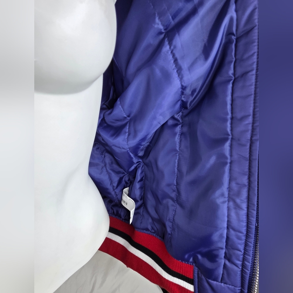 NWT Forever 21 Size L Stylish Blue Jacket with Bold Stripes - Picture 6 of 13